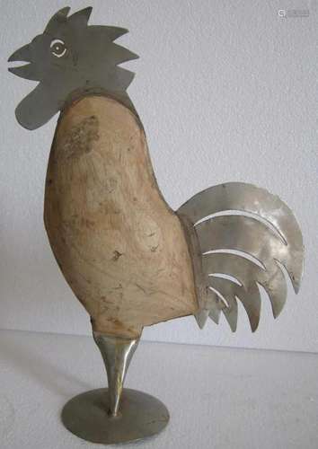 Wood iron Rooster trade sign store display advertisement