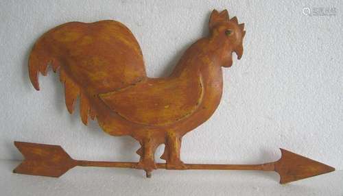 Iron rooster weather vane