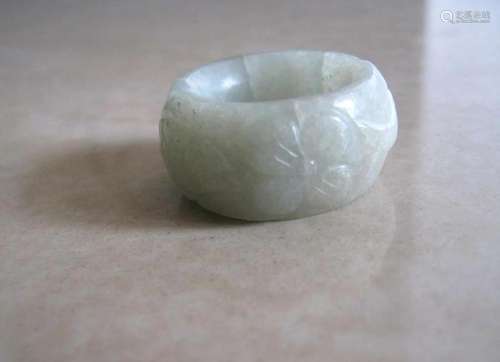 Jade thumb ring , fine carving