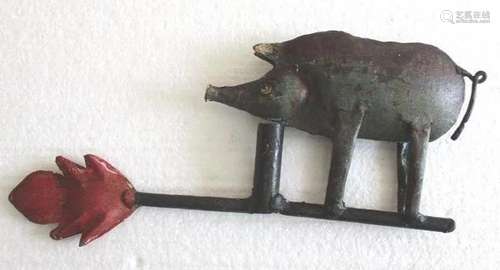 Iron pig weathervane