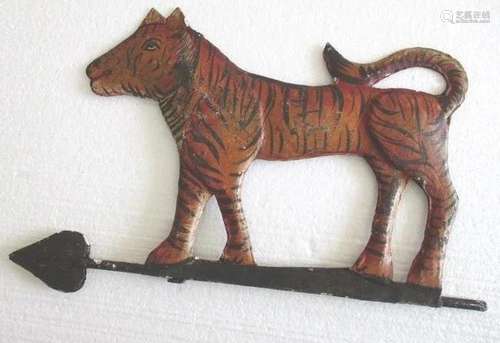 Iron tiger weather vane embossed