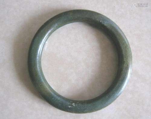 Dark green jade bangle