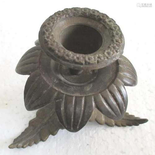 Bronze candle holder flower and leaves design