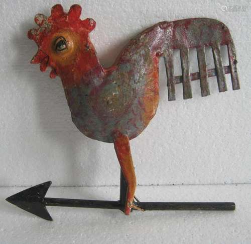 Iron rooster weather vane