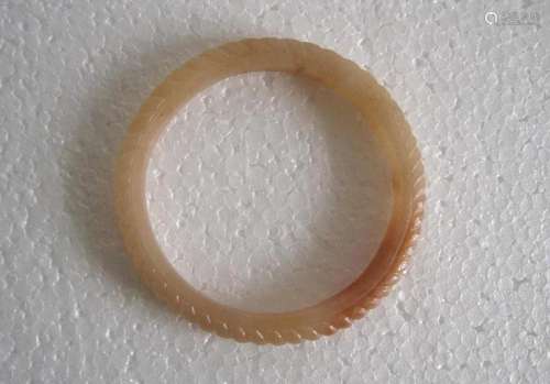 Brown jade swirl design bangle