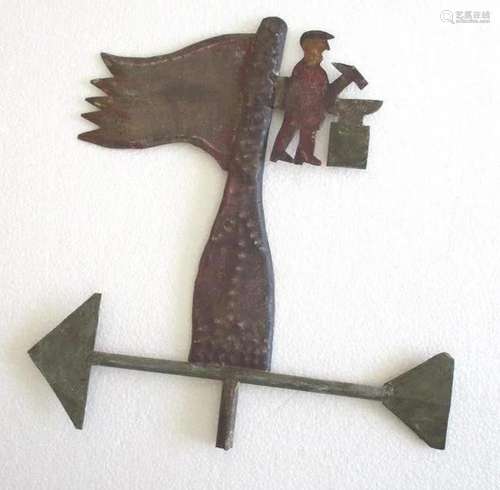 Ironsmith weather vane embossed