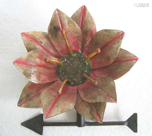 Iron flower weather vane