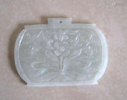 Jade plaque , fine carving . Large