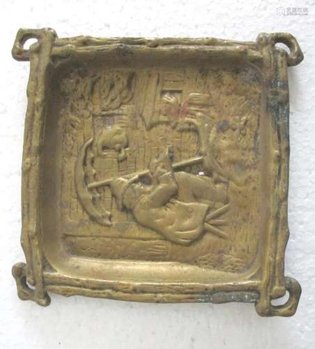 Brass tray fine figures