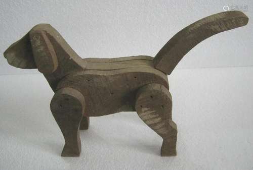 Wooden dog door stop