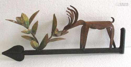 Deer eating leaves weathervane