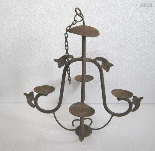 Iron candle chandelier for four candles . Hand made