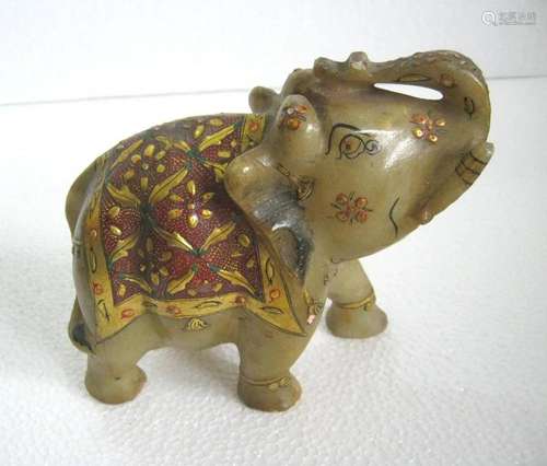 Decorative marble elephant with gold work