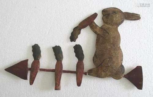 Iron Rabbit with carrots weather vane