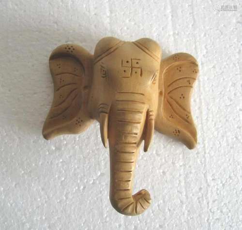 Wooden elephand head paper weight + decorative