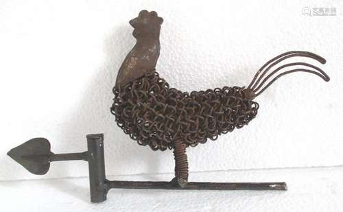 Unusual iron Rooster weather vane