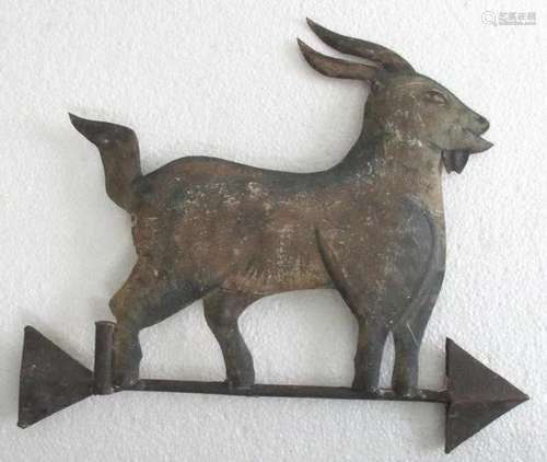 Iron goat weather vane embossed cutout