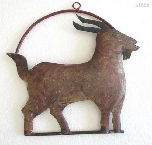 Iron Goat / Ram trade advertisement sign embossed