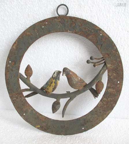 Iron two bird wall decoration