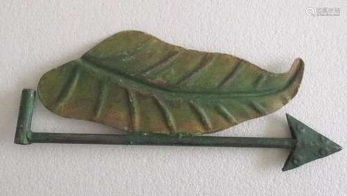 Iron embossed leaf weather vane