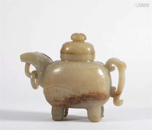 Ming Dynasty white jade holding pot