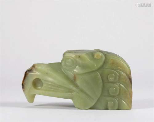 Tang Dynasty White Jade Phoenix Staff Head