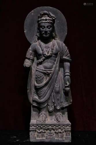 Gandhara grey schist Buddha