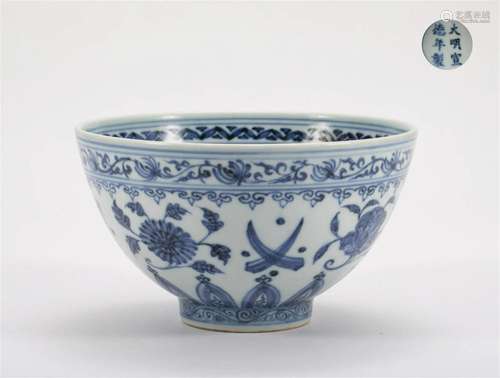 Ming Dynasty blue-and-white chicken heart bowl