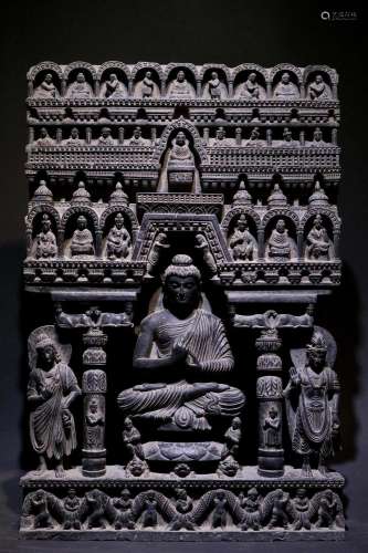 Gandhara grey schist Buddha