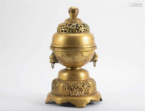 Ming Dynasty copper gilding fumigation furnace