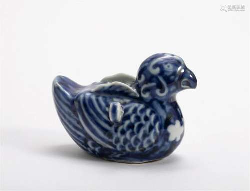 Ming Dynasty blue-and-white duck-shaped water drop