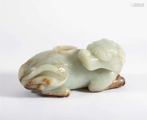 Ming Dynasty white jade auspicious beast