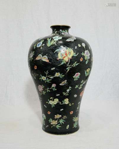 Chinese  Black  Glaze  Porcelain  Mei-Ping   With  Mark    M...