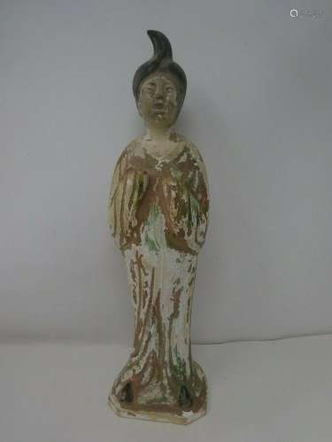 Tang Style pottery figure of a court lady 13" Tall 1900