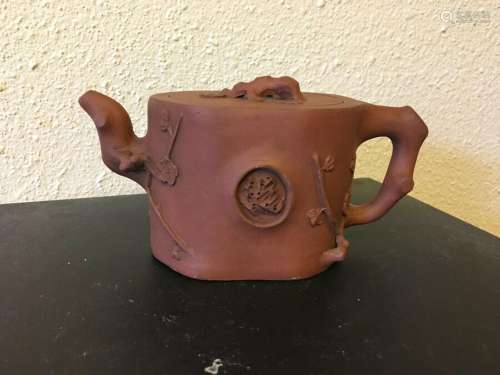 Antique Chinese Yixing Zisha Clay Teapot Of Plum Blossom and...