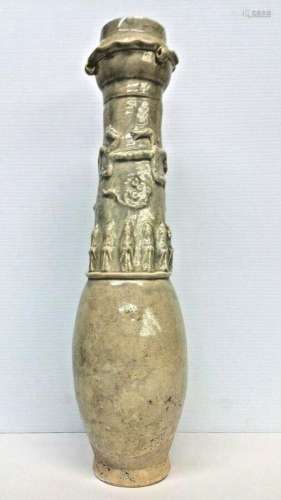 Antique Chinese Song Dynasty Qingbai Glazed Funerary Urn Vas...