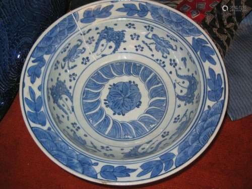 Chinese antique porcelain dark blue bowl, Qing/Ming dynasty