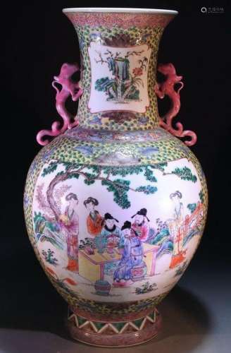 Chinese Enameled Porcelain Vase, Republic Period