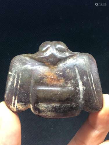 1.87'' Chinese Hongshan Culture old jade carved Feng...
