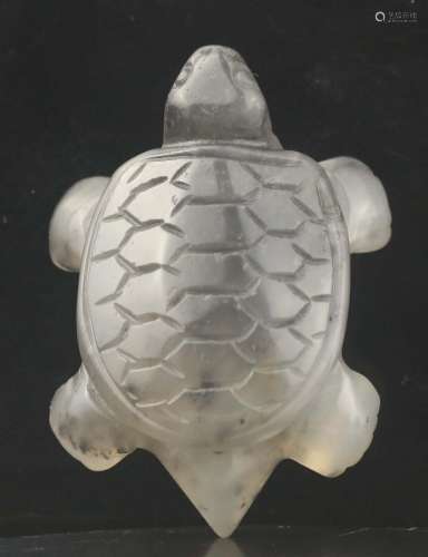 Old China natural jade hand-carved statue of tortoise turtle...