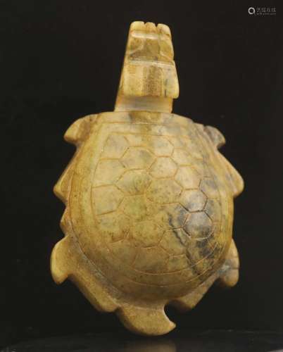 Old China natural jade hand-carved statue of turtle