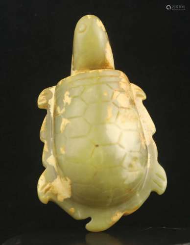 Old natural jade hand-carved statue of turtle tortoise #20