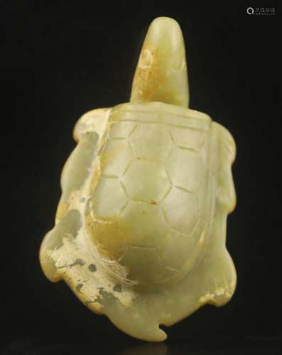 Old natural jade hand-carved statue of turtle #24