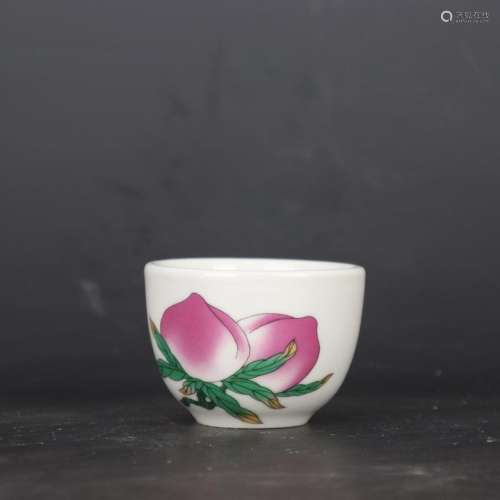 Chinese Jingdezhen Famille Rose Porcelain Peach Pattern Teac...