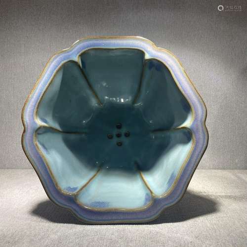Rare Chinese porcelain Jun kiln purple & blue glaze flow...