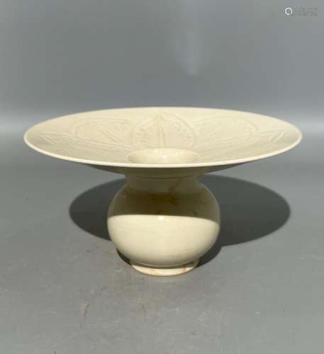 A fina Chinese porcelain Ding kiln white glaze flower design...