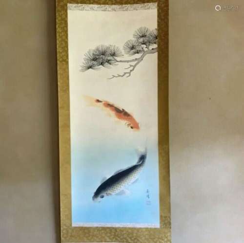 Kakejiku japanese antique hanging scroll ukiyoe art vintage ...
