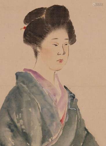 JAPANESE PAINTING Beauty Hanging Scroll Japan Asian PIC Lady...