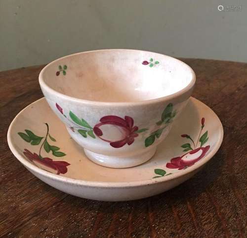 18th early 19th C King's Rose cup & saucer