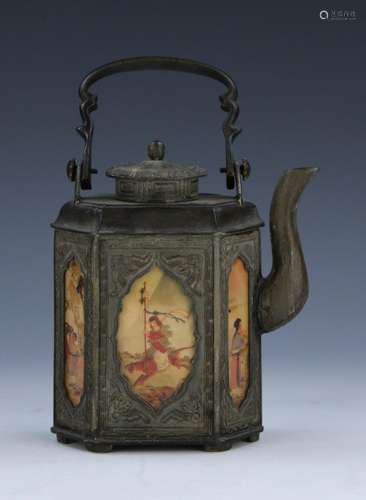 CHINESE PEWTER TEA POT